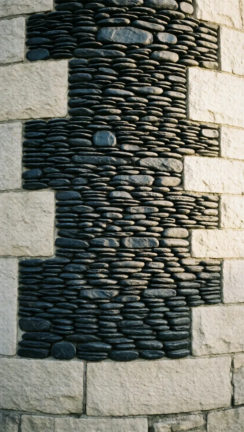 Split flint made the shiniest wall in the village