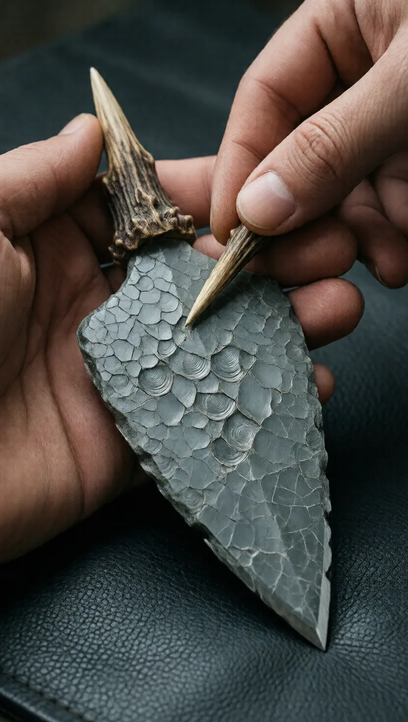 The finest edges were pressed, not struck