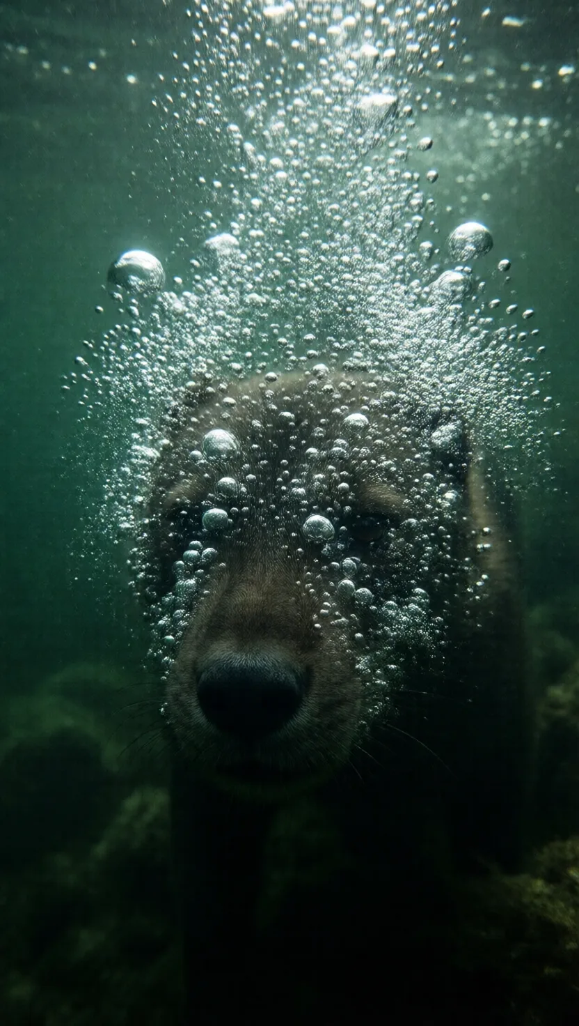 It smells underwater by blowing bubbles