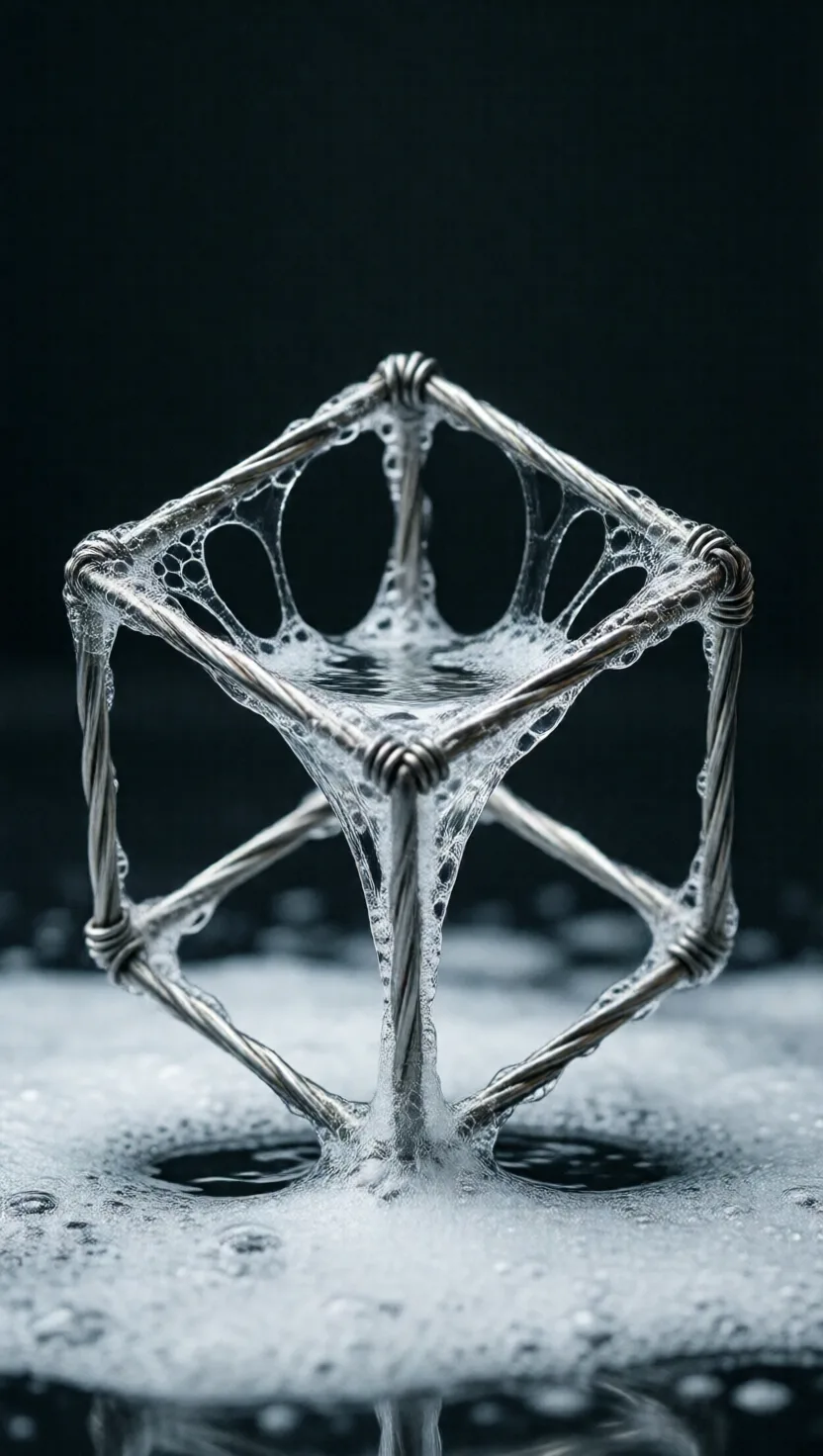 Dip a wire cube and the film does math