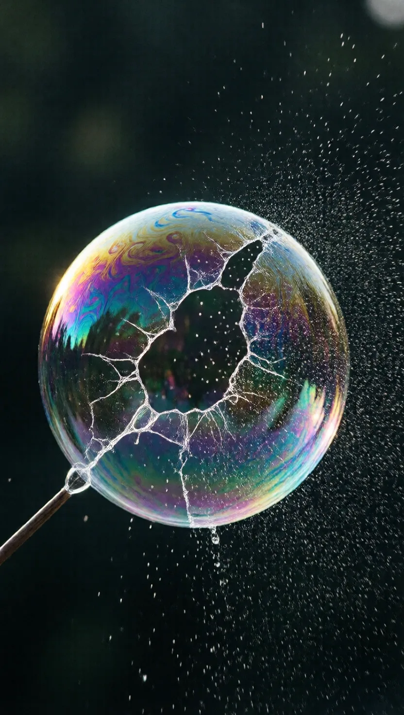 A bursting bubble outruns your eye