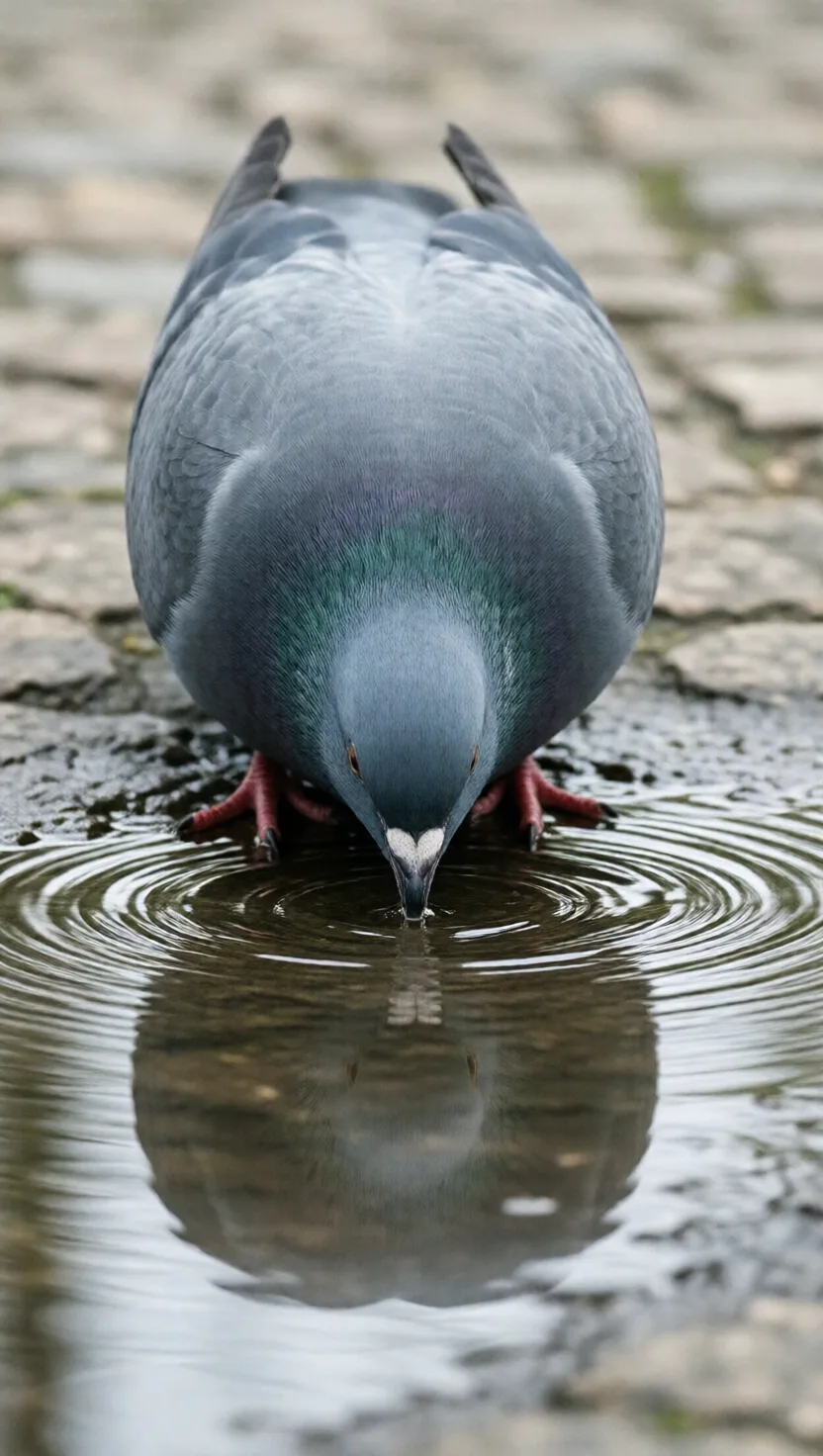 Pigeons drink by sucking, not tipping their heads