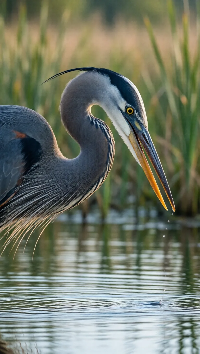 A heron's sixth neck bone springs its bill like an arrow