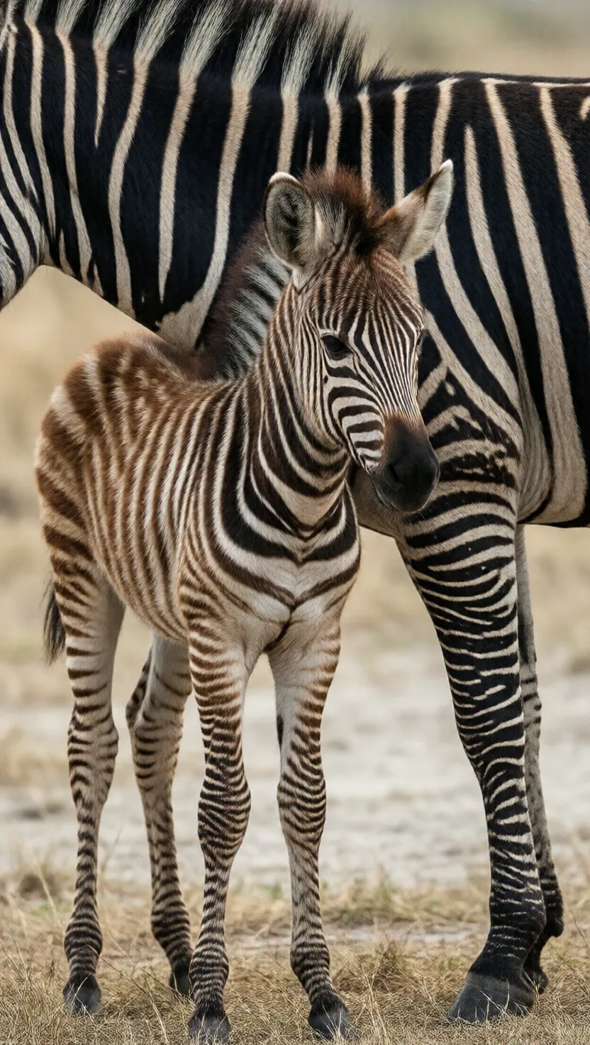 Zebra foals are born brown, not black and white