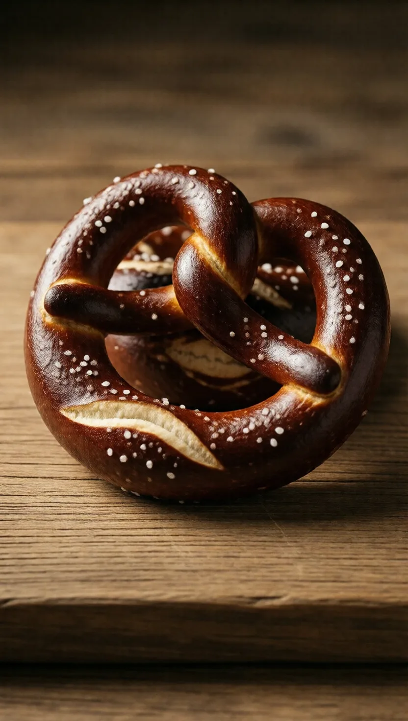 La piel marrón del pretzel viene de un baño de sosa cáustica