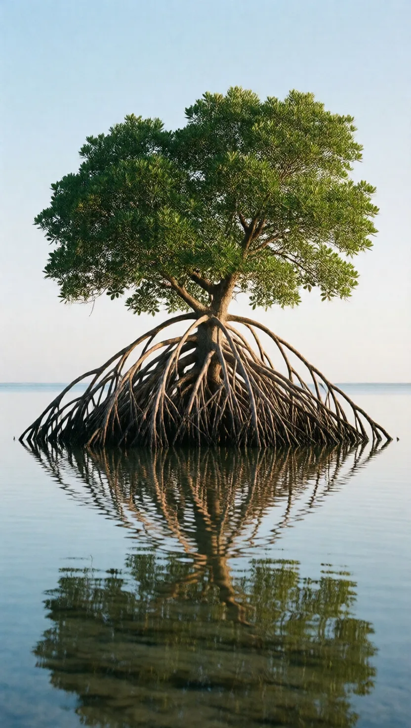 Eight tricks a tree uses to live in the sea. 8 cards.