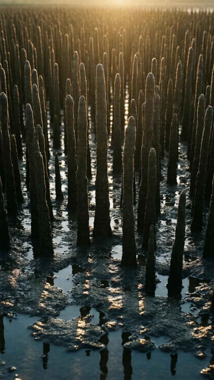 Some mangroves breathe through roots above the mud