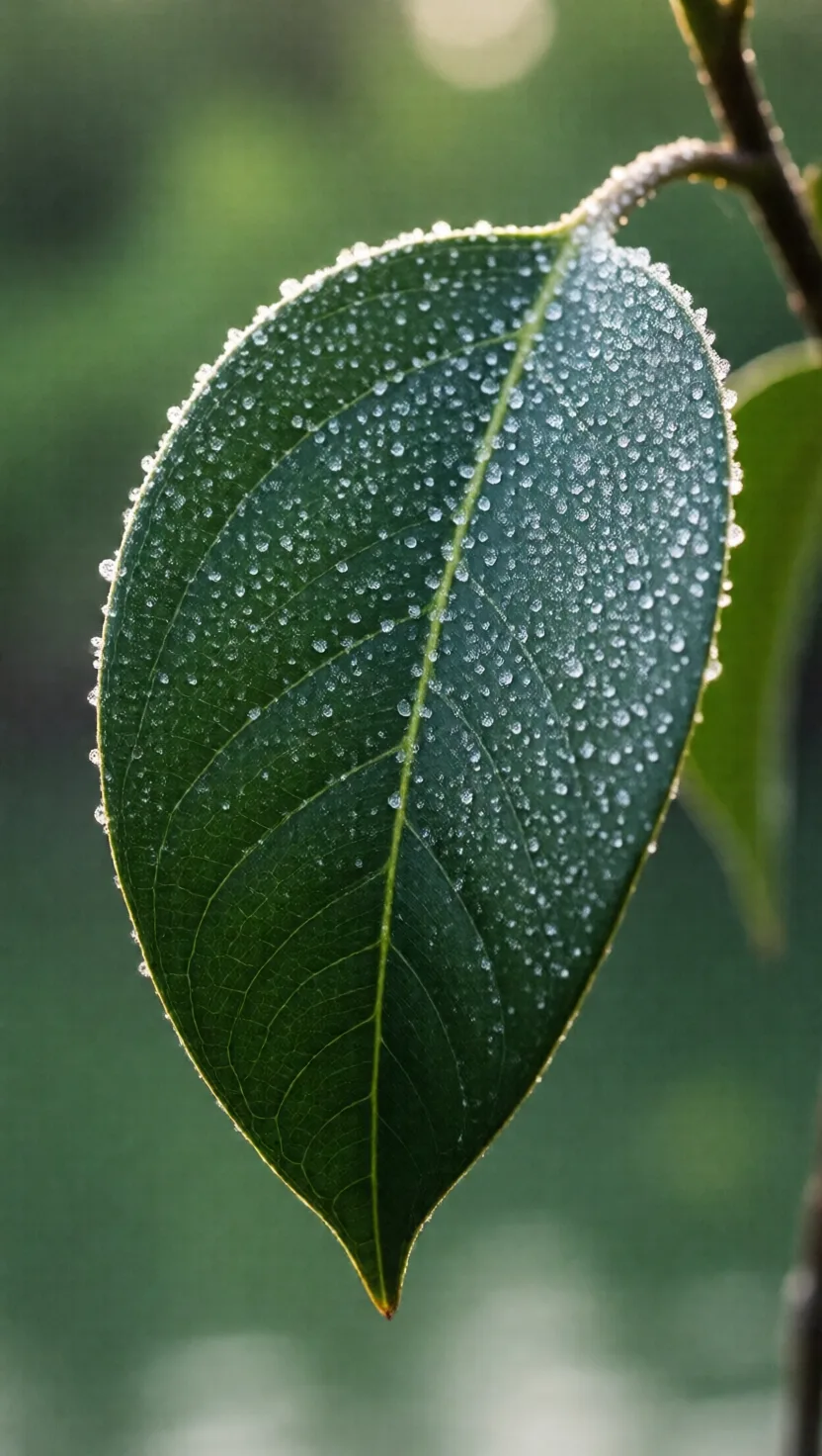 A mangrove leaf can sweat out crystals of salt