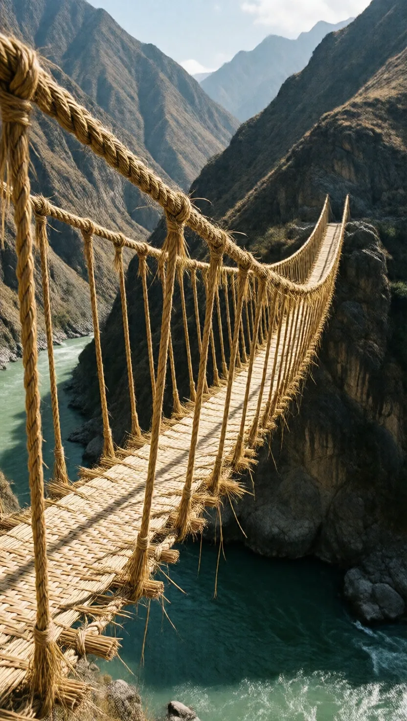 The last Inca bridge is rebuilt from grass each June