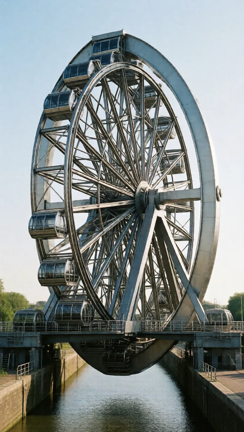 This giant wheel lifts boats using almost no power