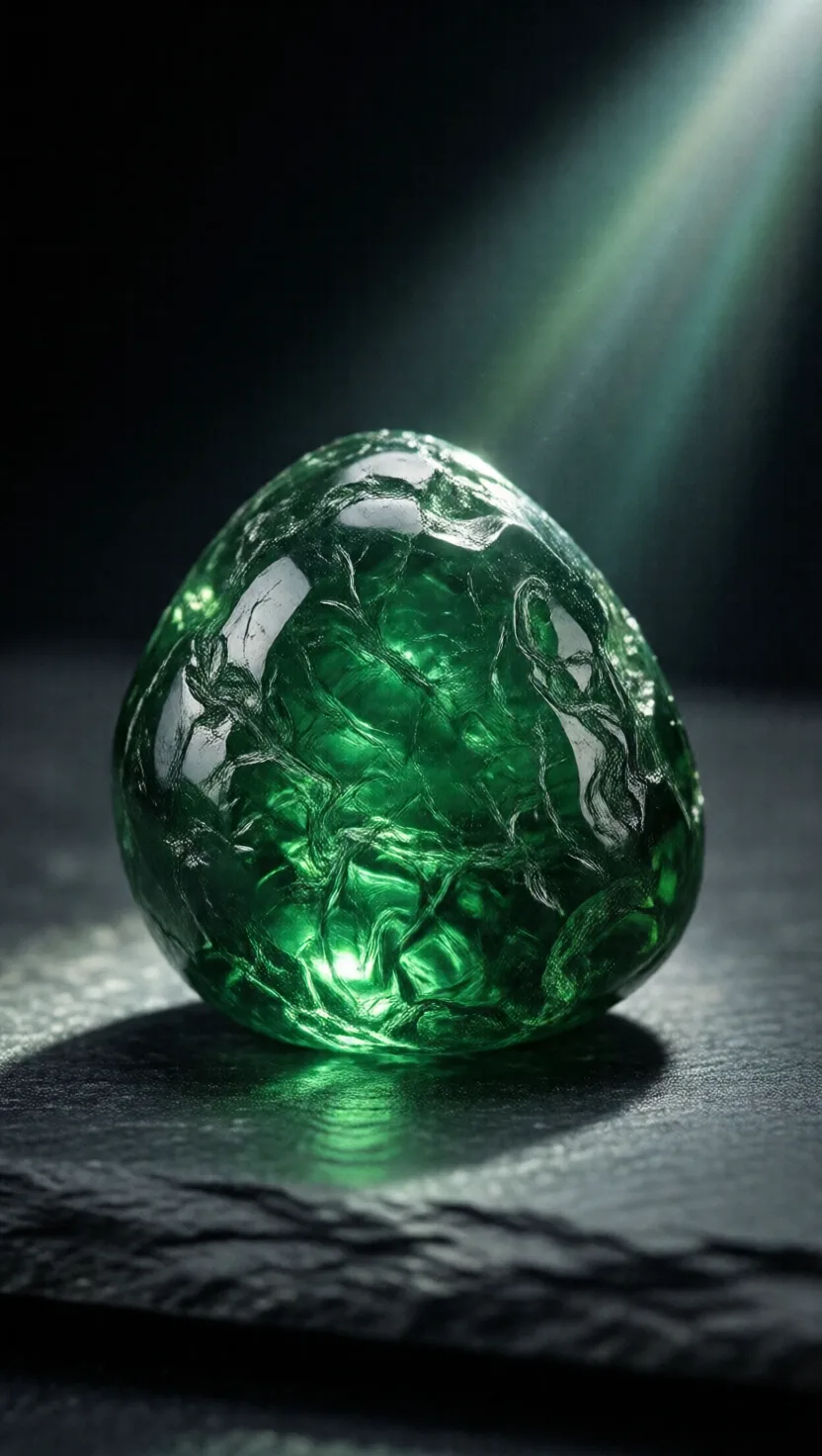This green gem is splashed, melted Earth from a sky strike