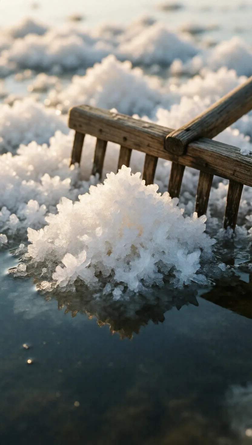 The rarest salt is skimmed off the water's skin