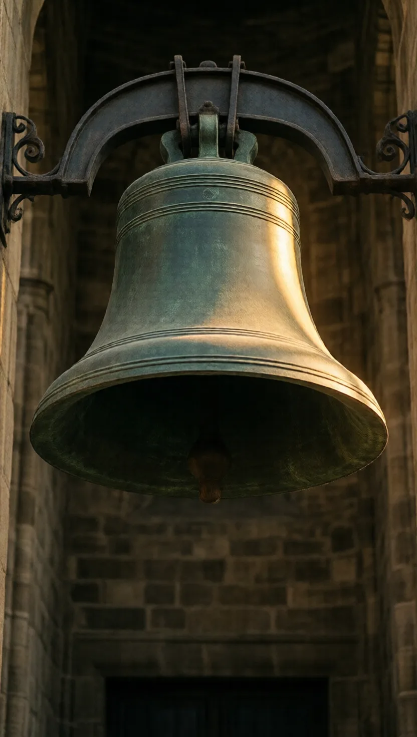 One church bell rings five notes at once