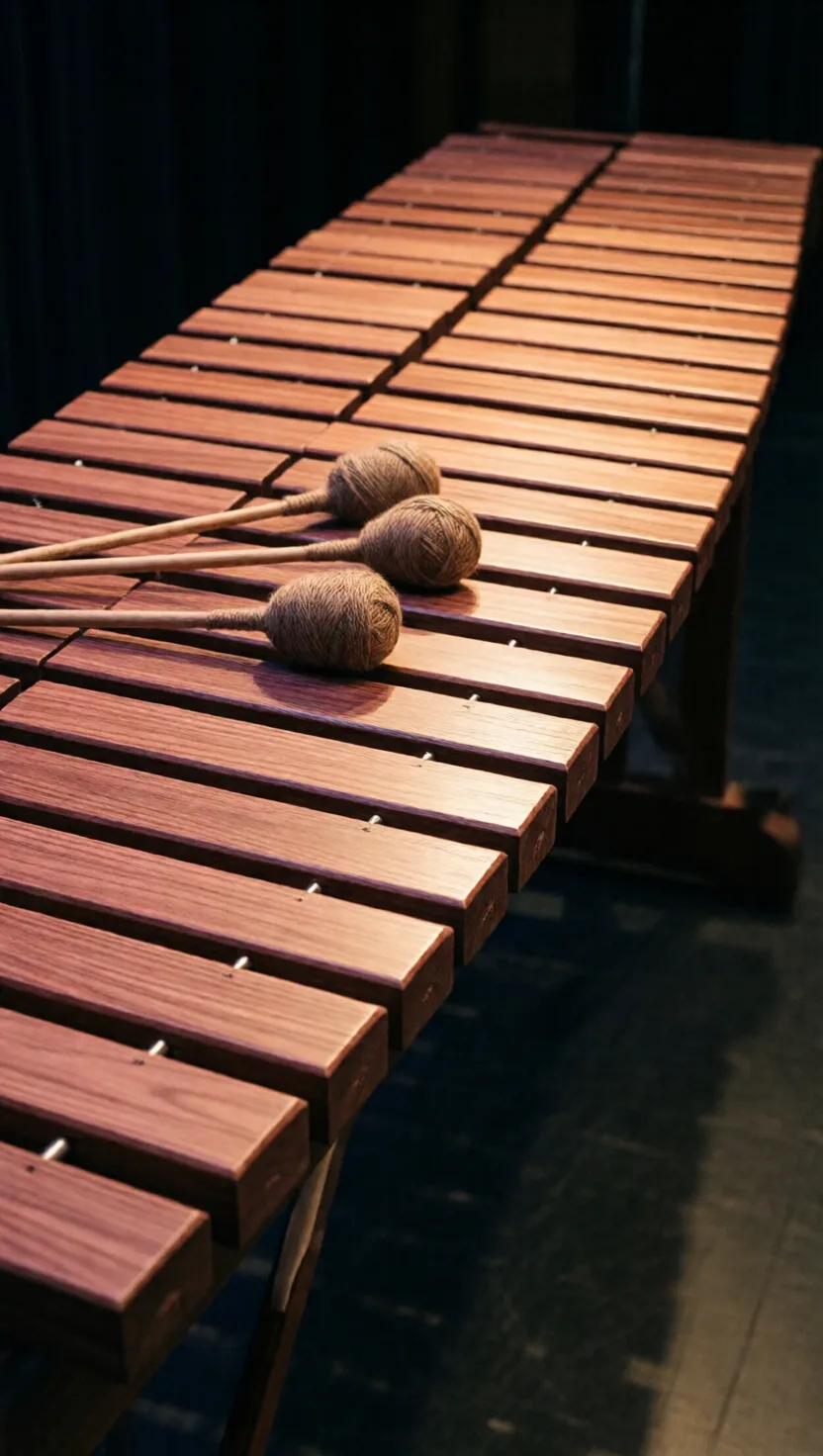 These wooden bars are tuned by carving underneath