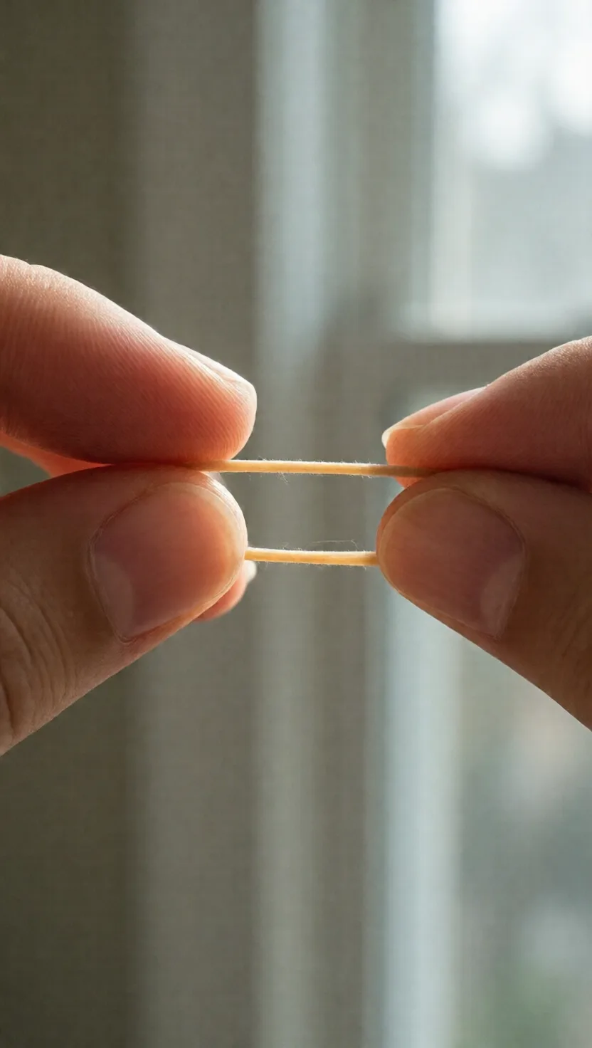 Stretch a rubber band and it warms your lip