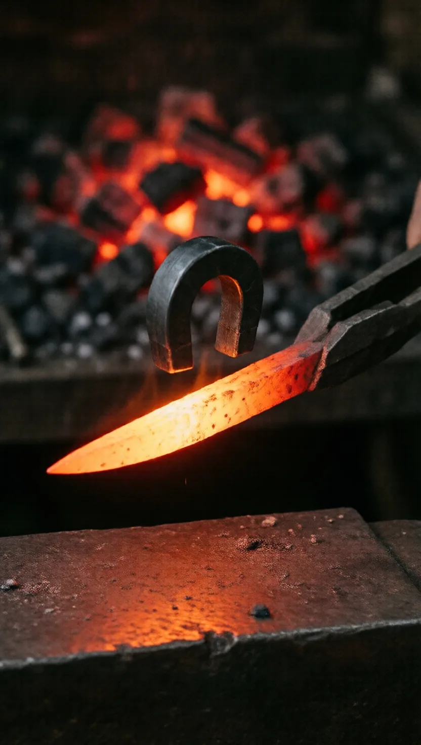 A glowing blade stops sticking to a magnet