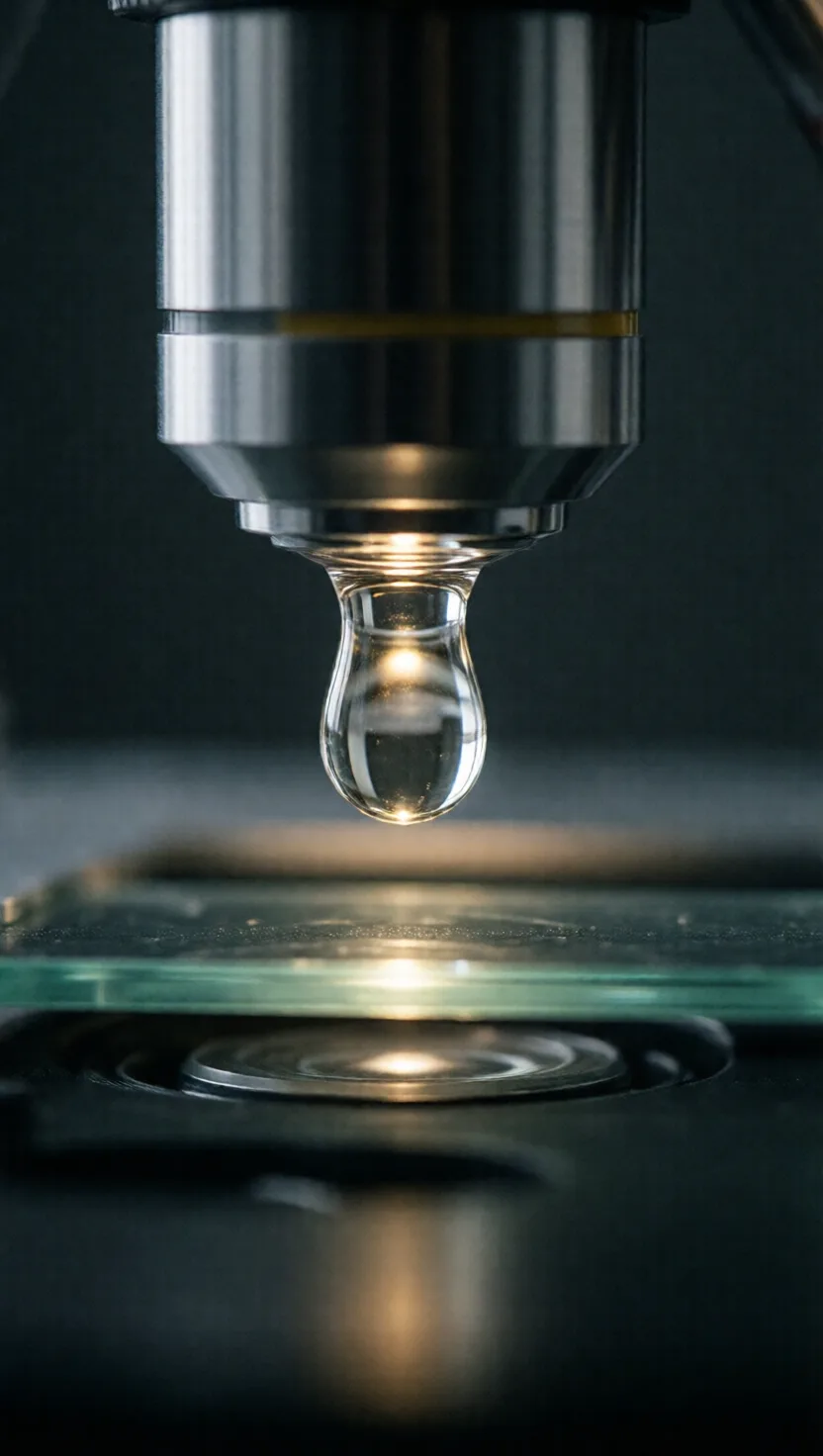 A drop of oil sees sharper than air ever could