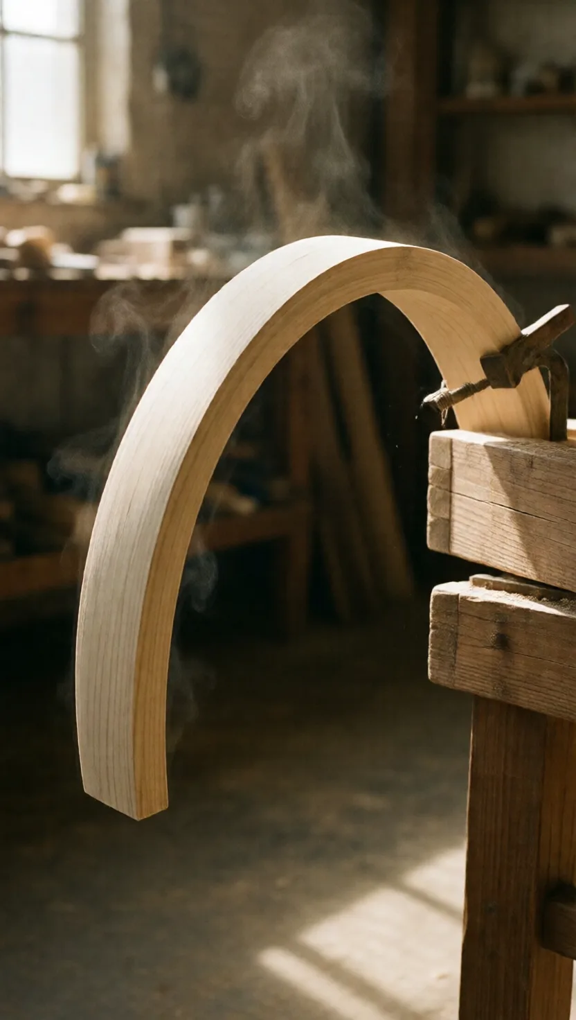 Steam turns a stiff plank bendable