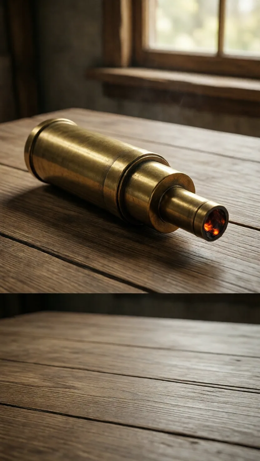 This brass tube makes fire by squeezing air