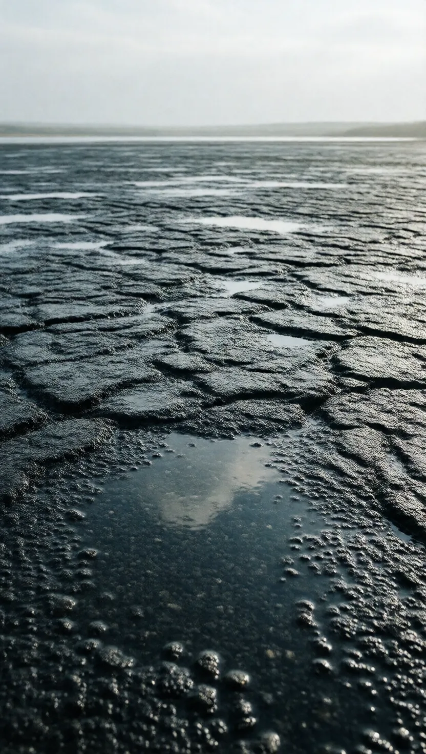 Hay un lago de asfalto que se rellena solo