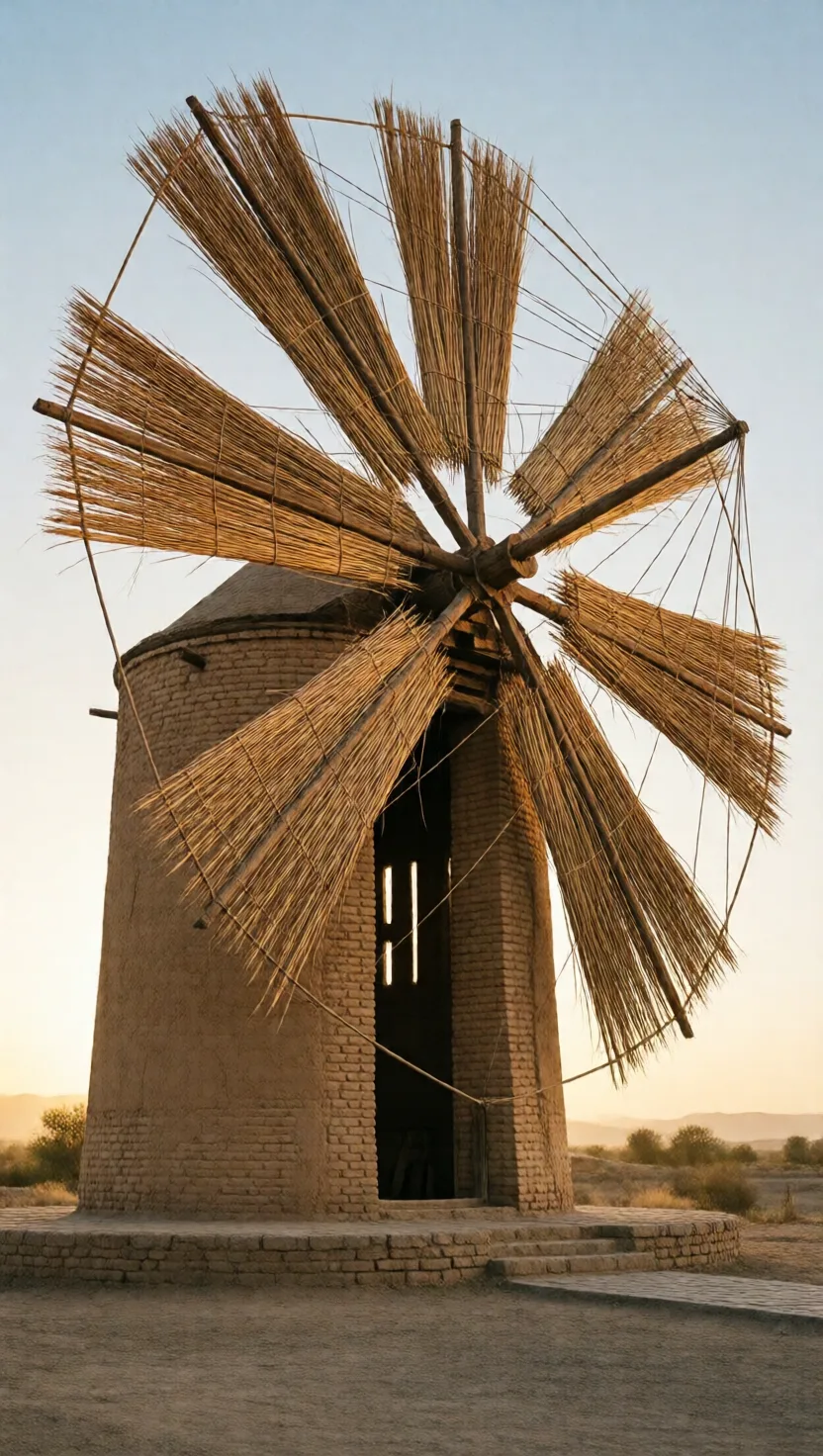 The first windmills spun flat like a turnstile