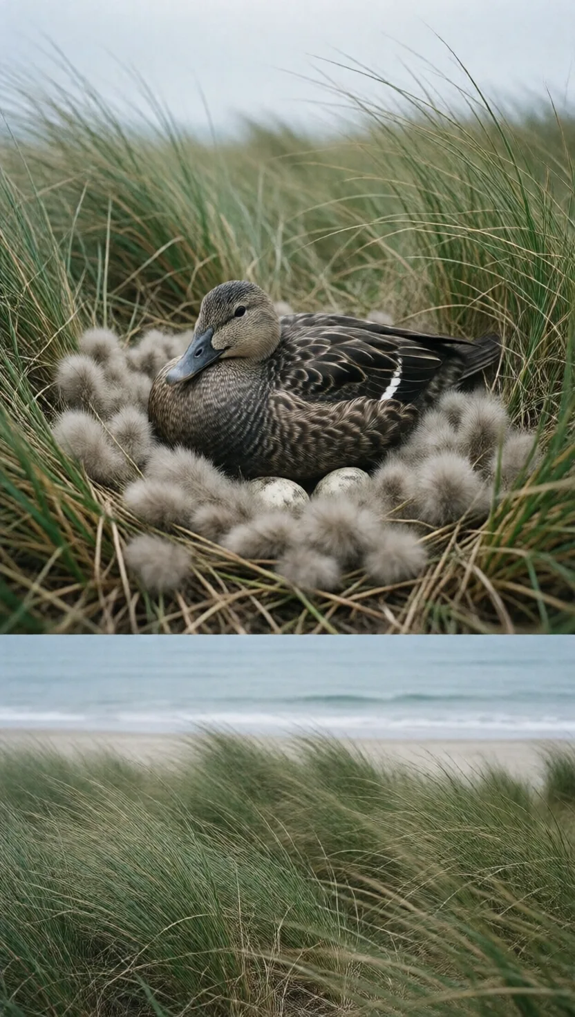 The warmest down is gathered by hand, nest by nest