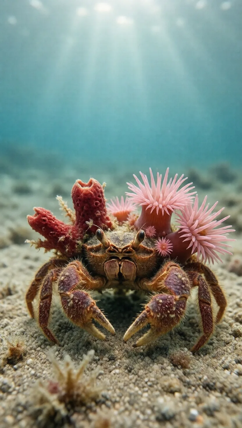This crab grows hooks to wear a living disguise