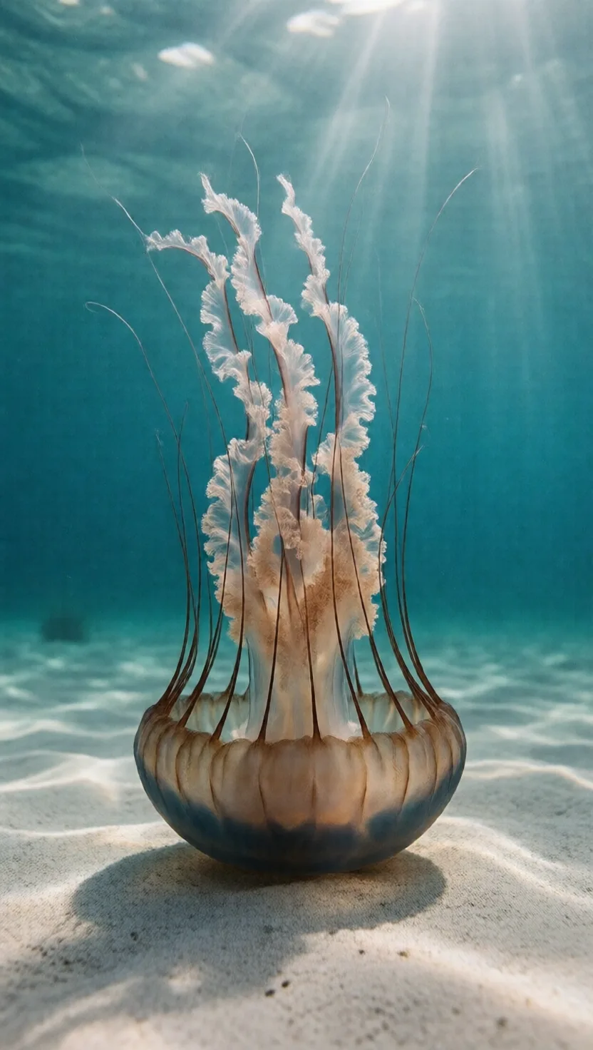 A jellyfish sleeps, with no brain at all