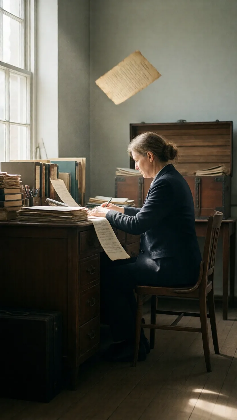 Off the desk is not faded — it is gone