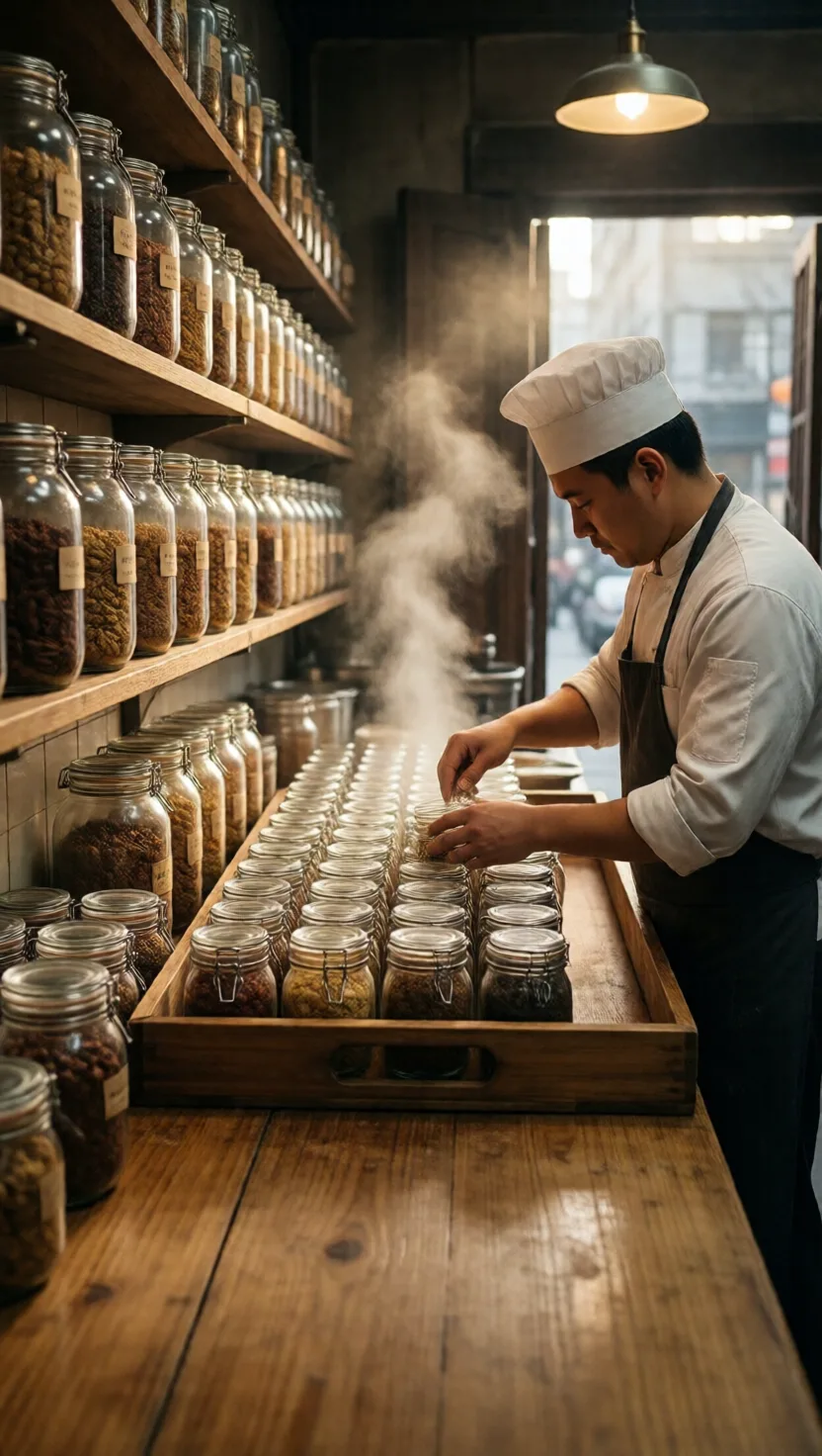 First, the question is chopped to match the kitchen's jars