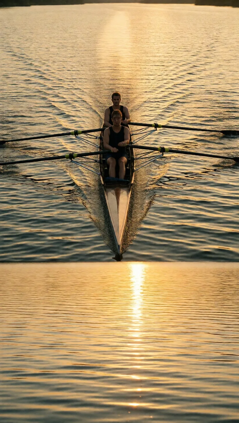 Two rowers, one boat — and where the strength goes. 7 cards.